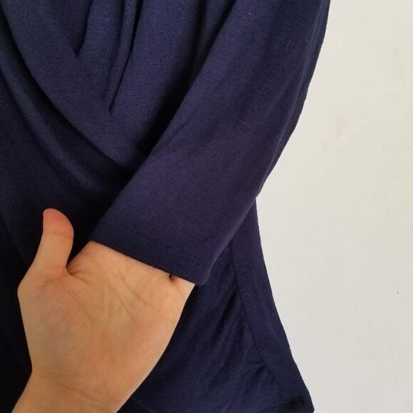 41 Hawthorn Henri Surplice Wrap Ruched Knit Top XS - Picture 6 of 11
